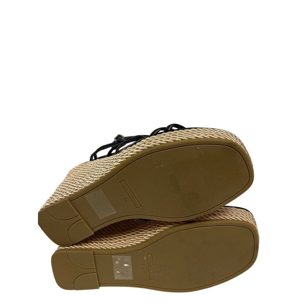Marc Fisher Zesty Women's Sandal Wedge Strappy Black Woven Heel Size 9.5 New - Picture 7 of 9